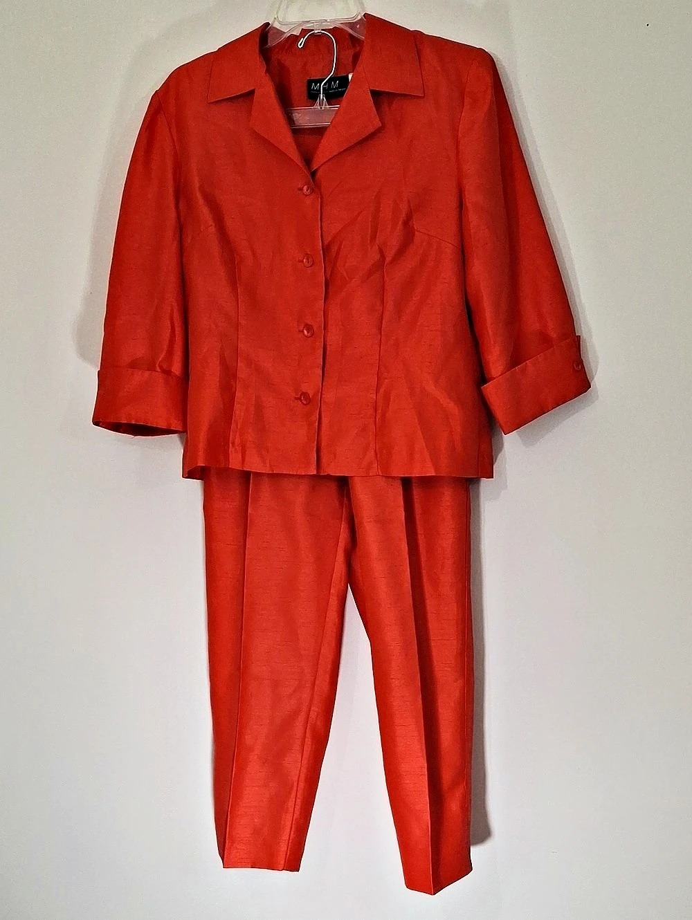 M.H. Melissa Harper Matching Pantsuit Set Orange Size 12